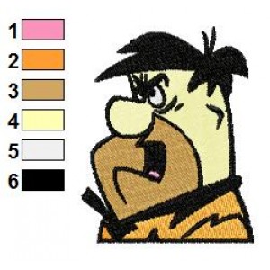 Angry Fred Flintstone Embroidery Design